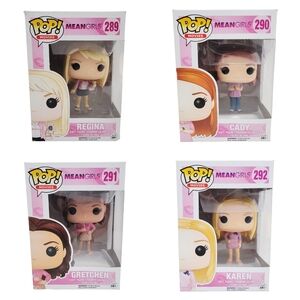 Funko Mean Girls Regina #289 Cady #290 Gretchen #291 & Karen #292 Full Set